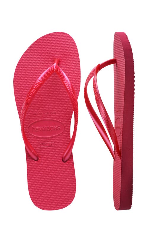 Shop Havaianas Slim Flip Flop In Pink Fever