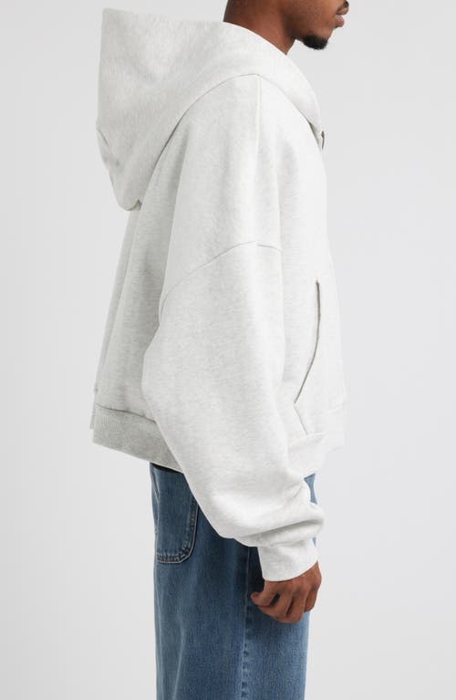 Elwood Oversize Rectangle Zip Hoodie In Ash Grey