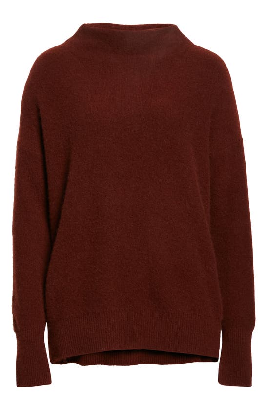 Vince - Boiled Funnel Neck Pullover In Dark Jasper In 640dkj-dk Jasper