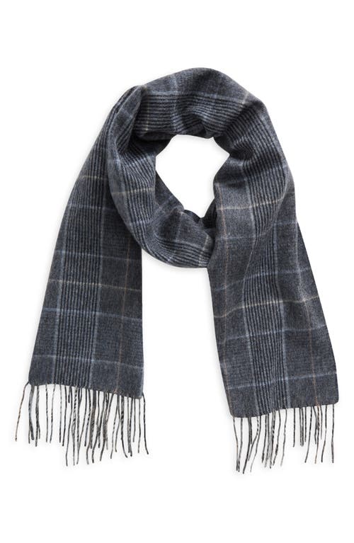 Nordstrom Plaid Cashmere Scarf In Gray