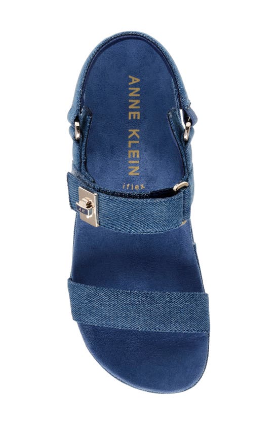 Shop Anne Klein Violette Slingback Platform Wedge Sandal In Denim