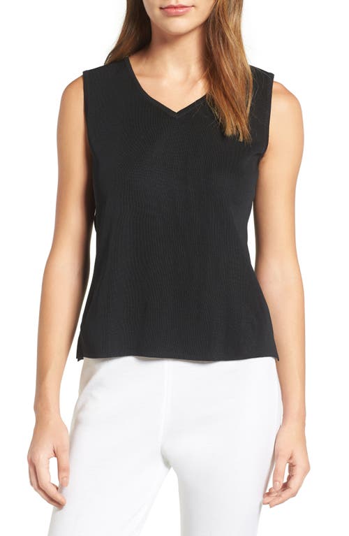 Ming Wang Sweetheart Neck Tank in Black