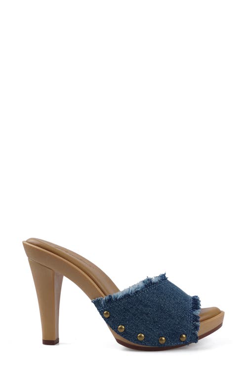 Shop Candies Candie's Antonellaomg Slide Sandal In Blue Denim