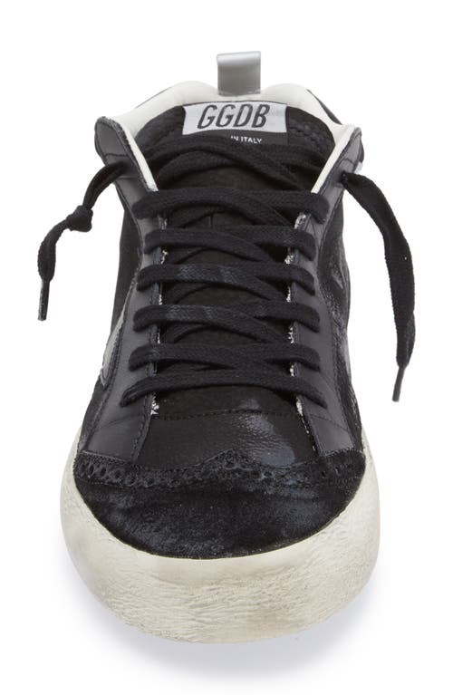 Shop Golden Goose Mid Star Sneaker In Black/silver/white