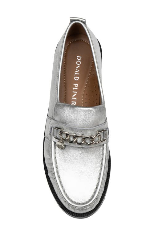 Shop Donald Pliner Tailored Loafer In Silver