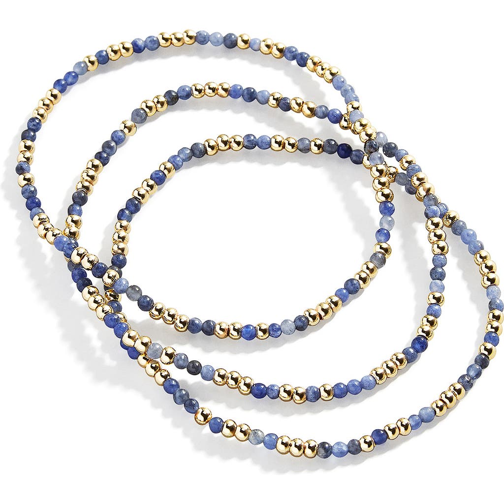 Baublebar Sadie Set Of 3 Semiprecious Bead Stretch Bracelets In Gold