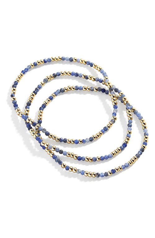 BaubleBar Sadie Set of 3 Semiprecious Bead Stretch Bracelets in Navy at Nordstrom