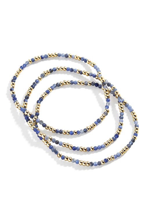 Baublebar Sadie Set Of 3 Semiprecious Bead Stretch Bracelets In Navy