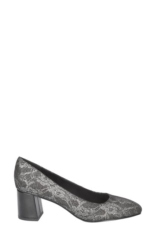 Bella Vita Jillian Square Toe Pump In Silver Lace
