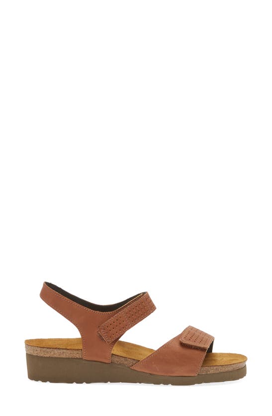 Naot Vivian Wedge Sandal In Latte Brown Leather