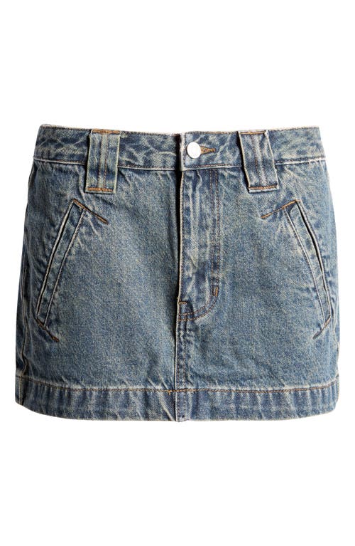 Shop Pacsun Low Rise Micro Miniskirt In Medium Wash