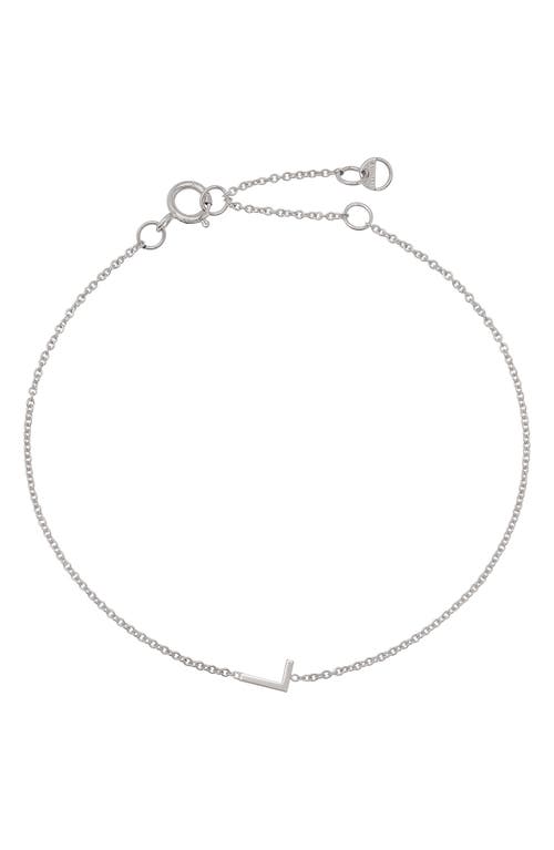 Initial Pendant Bracelet in 14K White Gold-L