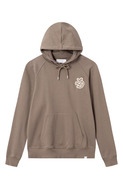 Les Deux Darren Logo Embroidered Hoodie in Mountain Grey