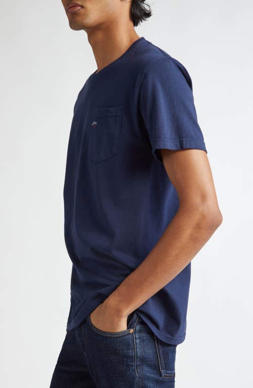 Shop Noah Core Logo Cotton Pocket T-shirt In Navy