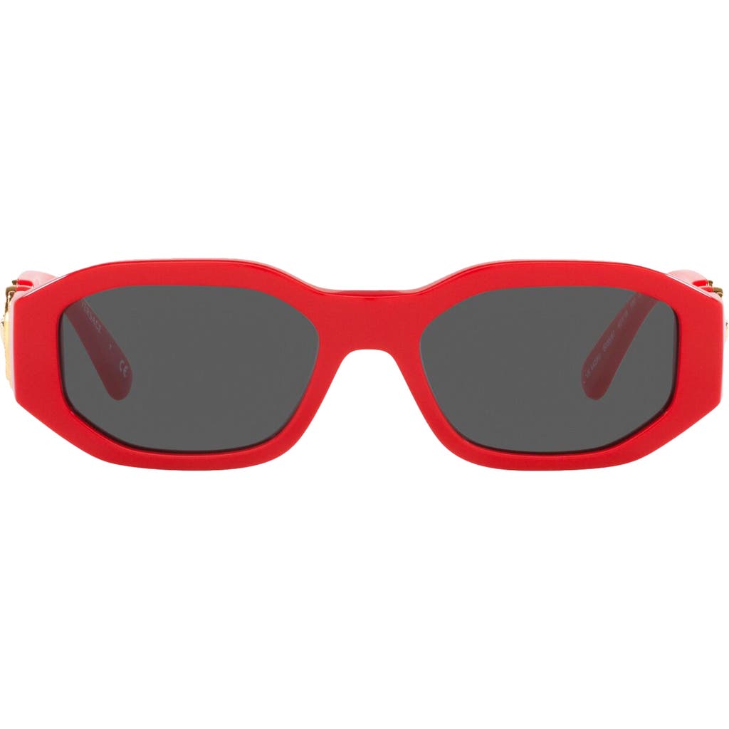 Versace Kids' 48mm Small Rectangle Sunglasses In Red/dark Grey
