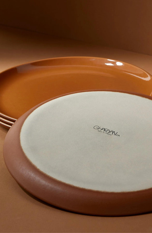 Gharyan Stoneware Tunisian Dinner Plates Set Of 4 In Terracotta