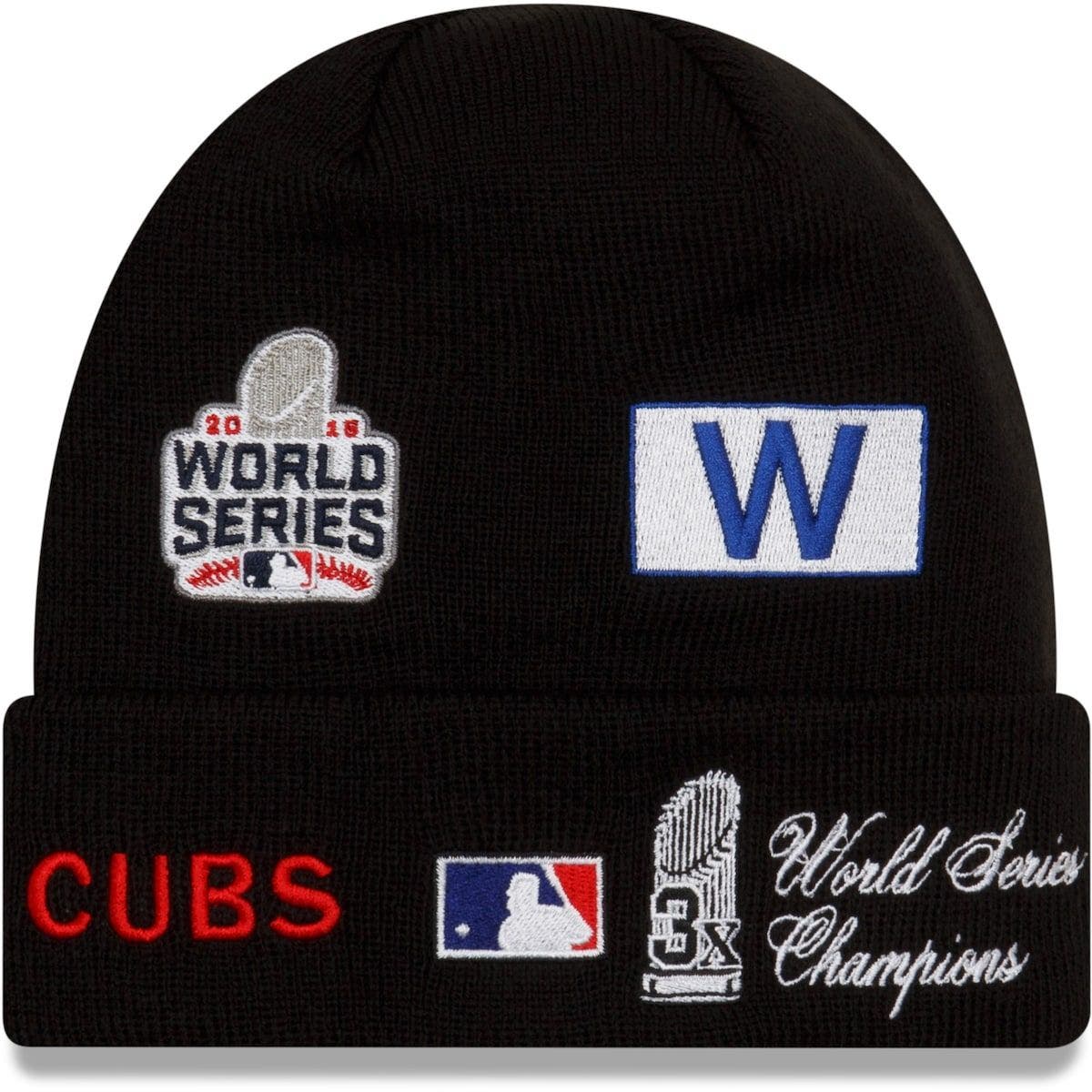 cubs world series knit hat