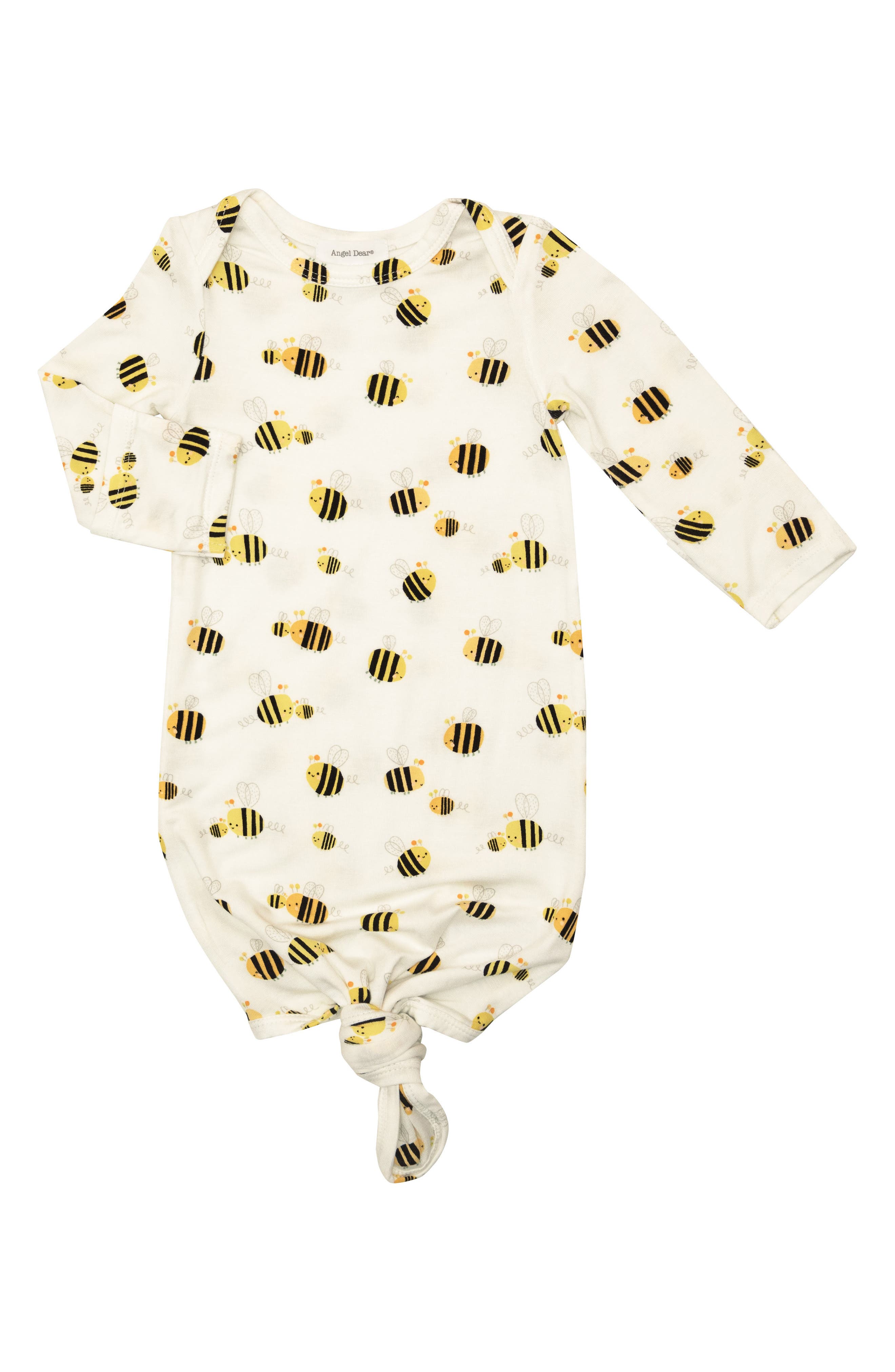 Angel Dear Chubby Bee Print Knotted Gown Nordstrom