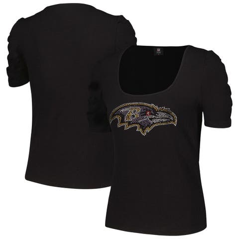 Las Vegas Raiders Cuce Women's Puff Sleeve Scoop Neck Top - Black