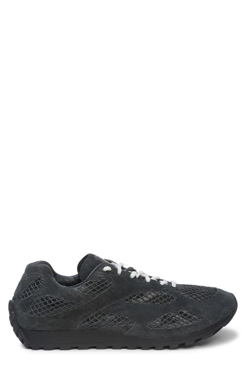 Bottega Veneta Textured Suede And Mesh Grey Sneakers In Shadow Grey