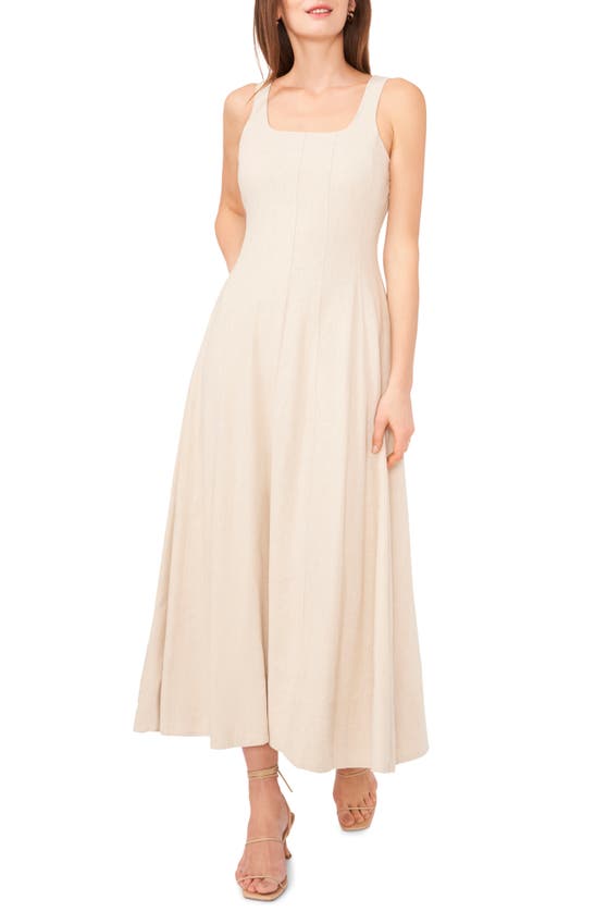 Shop Halogen Linen Blend Maxi Dress In Pebble Brown