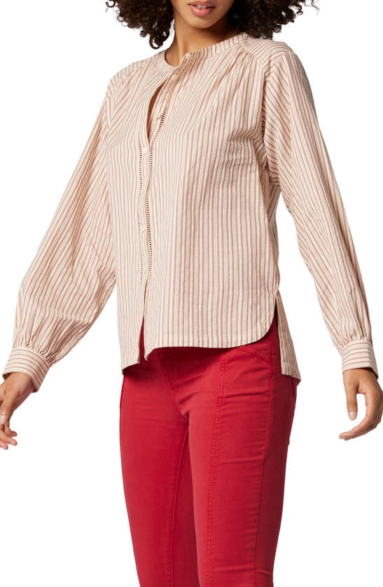 Joie Amie Stripe Cotton Button-up Shirt In Porcelain Multi