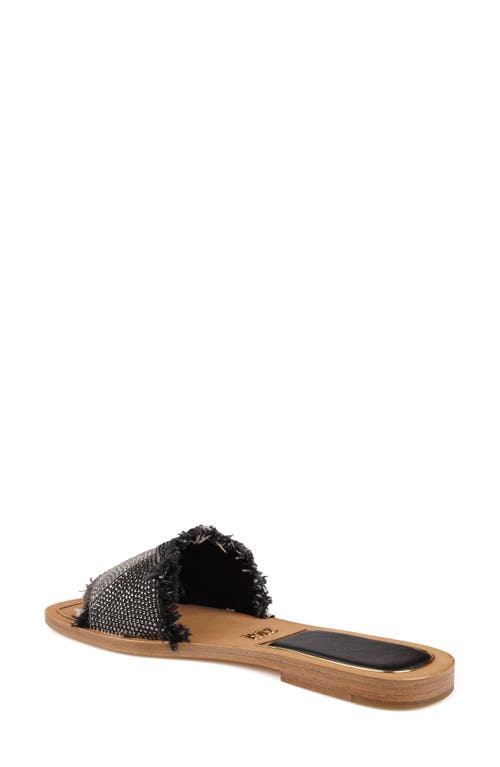 Zigi Tamy Rhinestone Slide Sandal In Black Denim
