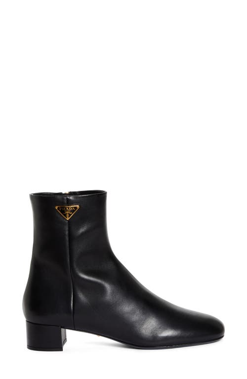 Prada Tronchetti Block Heel Bootie In Nero