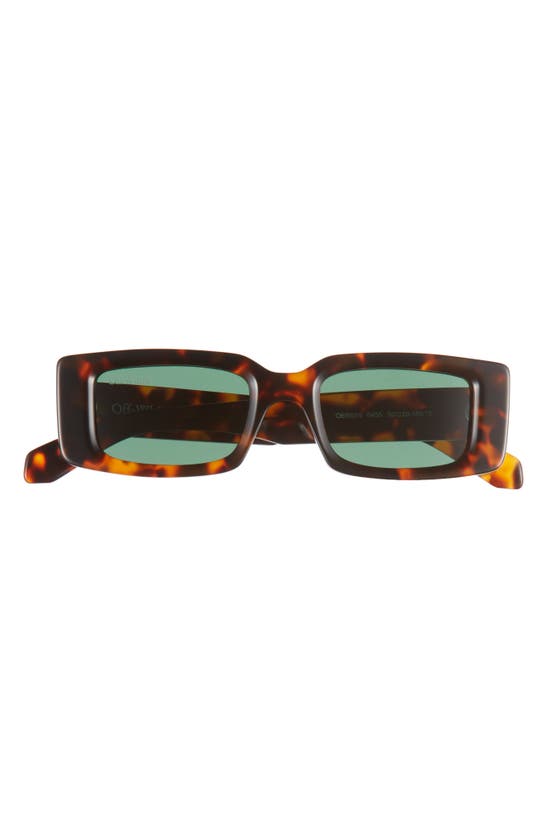 Off-white Arthur 50mm Rectangular Sunglasses In Havana Green