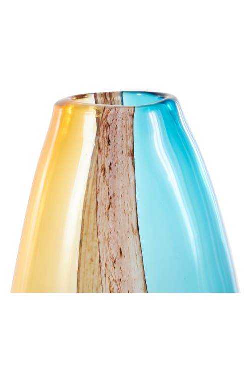 Vivian Lune Home Glass Vase In Multi Colored - Blue