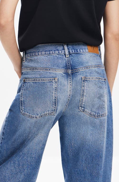 Desigual Ariel Coated Straight Leg Jeans In Blue