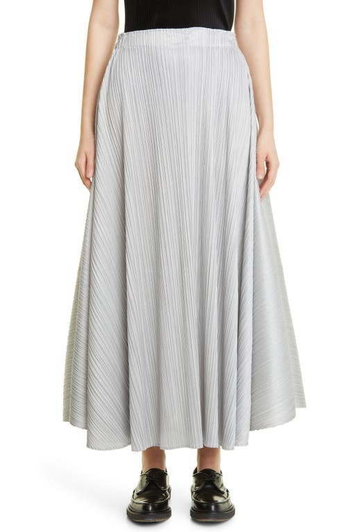Pleats Please Issey Miyake Luster Pleated Maxi Skirt in Grey