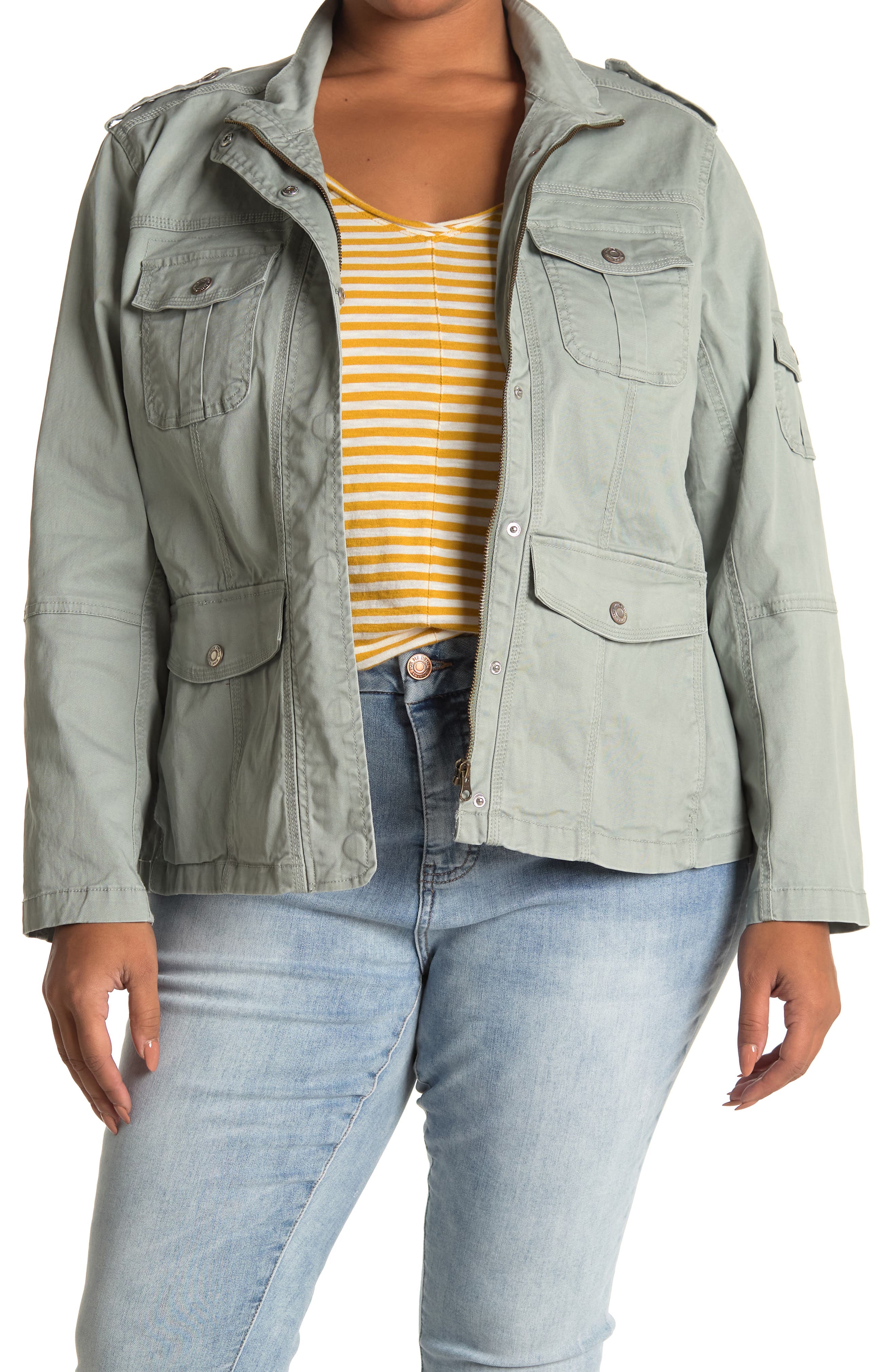 Kensie Utility Jacket In Moonlight Jade 