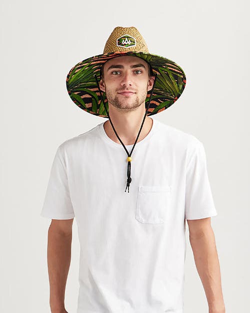 Hemlock Java Straw Lifeguard Hat In Tiger Palm