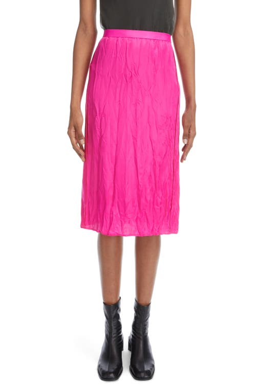 Acne Studios Isba Light Crinkle Satin Skirt in Fuchsia Pink