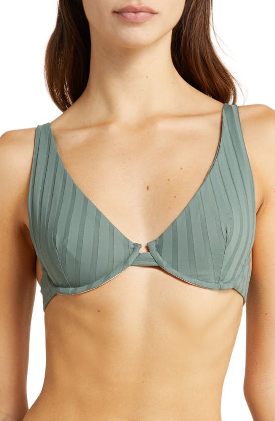 Vitamin A Rossi Underwire Ribbed Bikini Top In Aloe Superrib