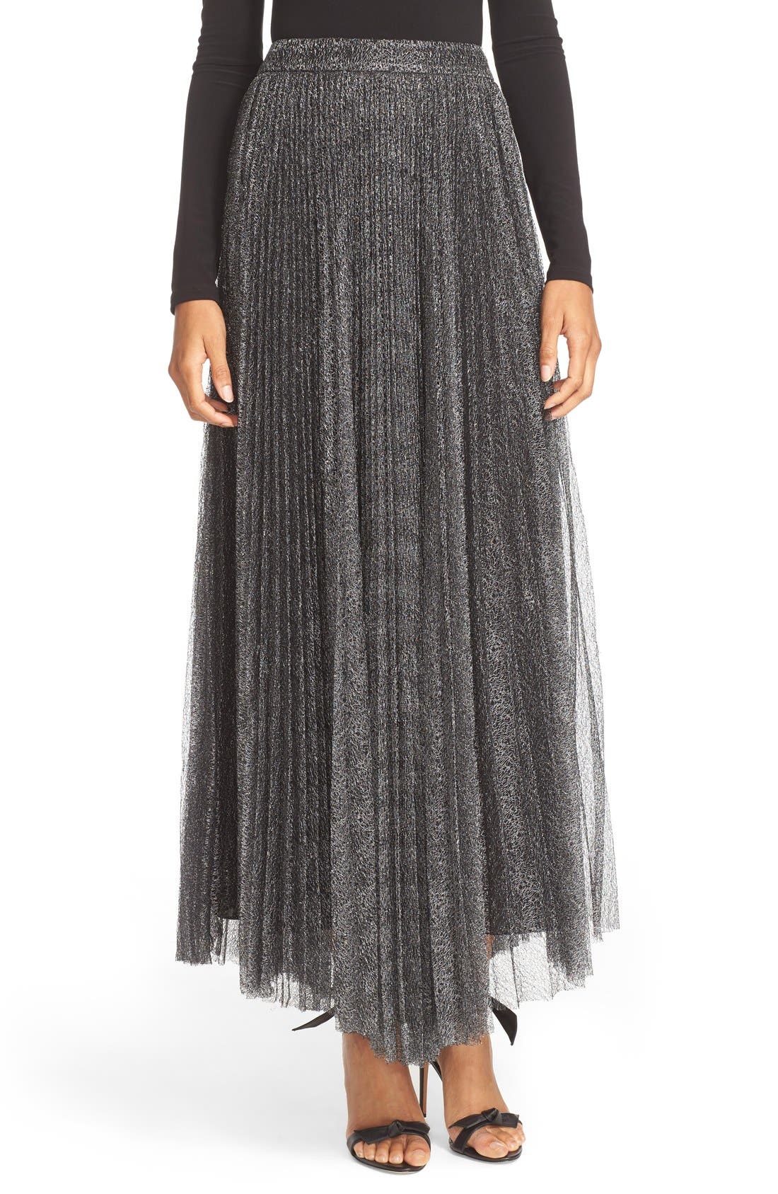 katz sunburst pleated maxi skirt