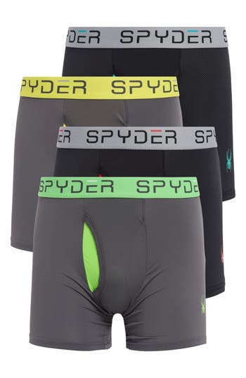 Spyder Assorted 4-pack Boxer Briefs In Black Multi