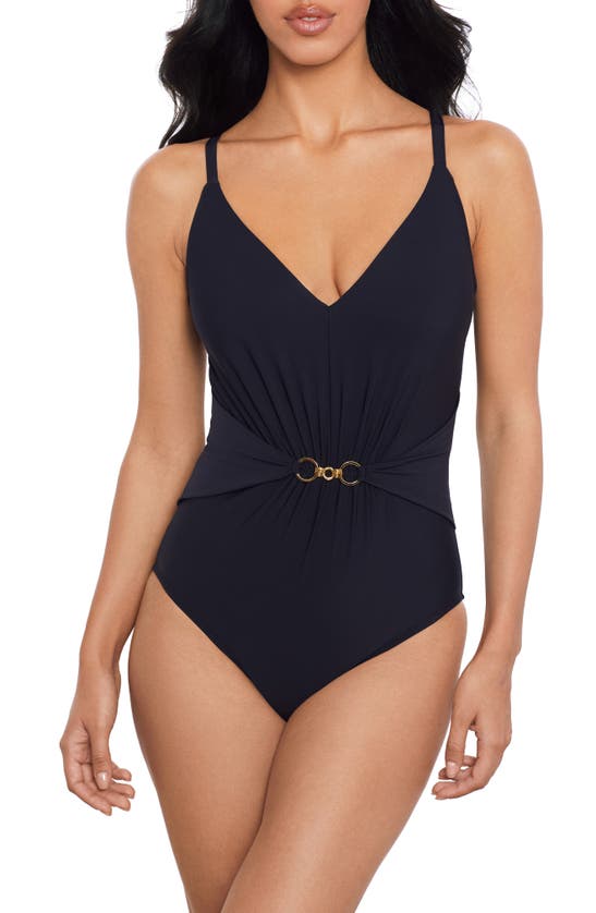 Shop Magicsuit Gianna Chain Link One-piece Swimsuit In Black