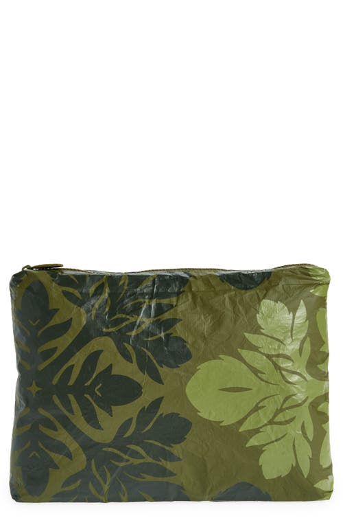 Aloha Collection Medium Water Resistant Tyvek® Zip Pouch In Green