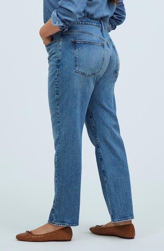Shop Madewell '90s High Waist Crop Straight Leg Jeans In Hazeldell Wash