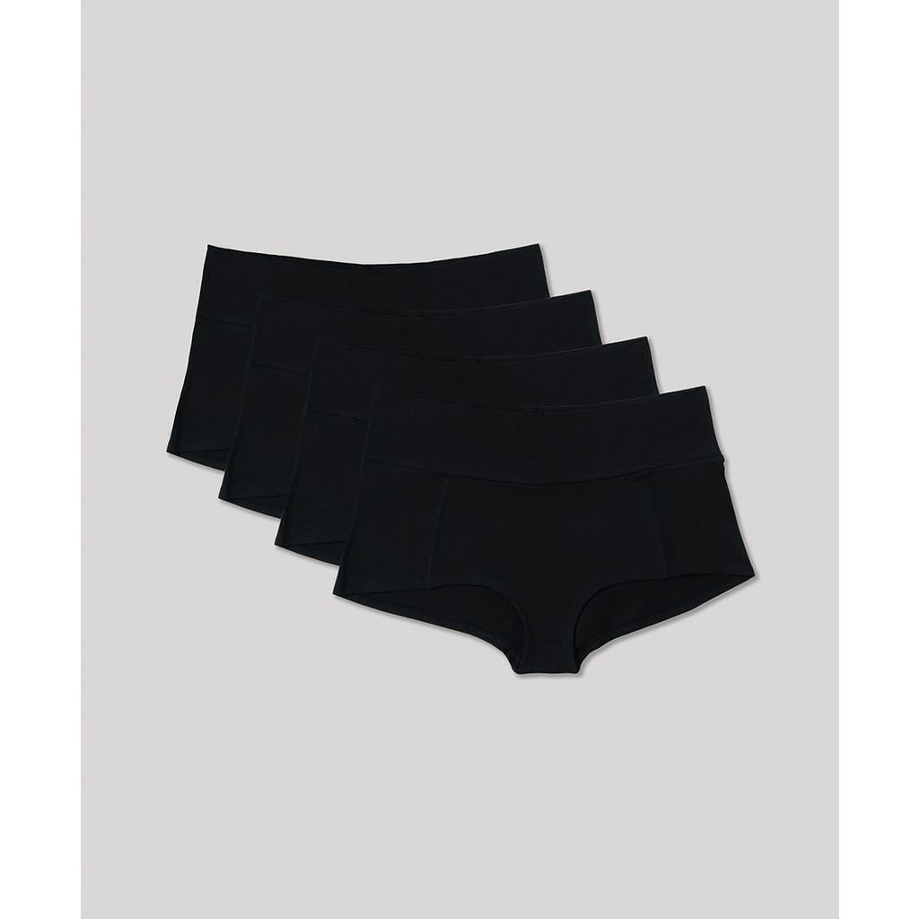 Pact Organic Maternity Foldover Brief 4-pack In Black