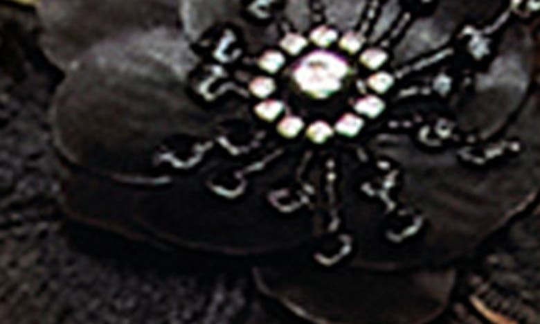 Shop Dreamgirl Strappy Floral Embellished Open Cup Bra & G-string Set In Black