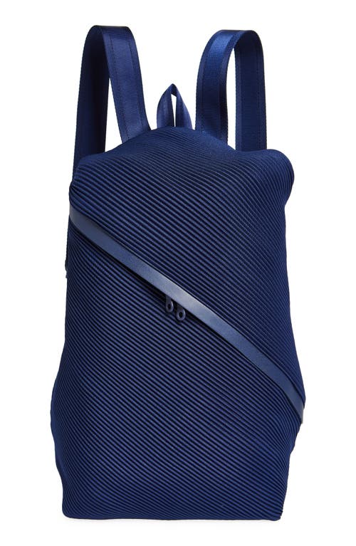 Issey Miyake Pleats Please Bias Pleated Backpack In Navy