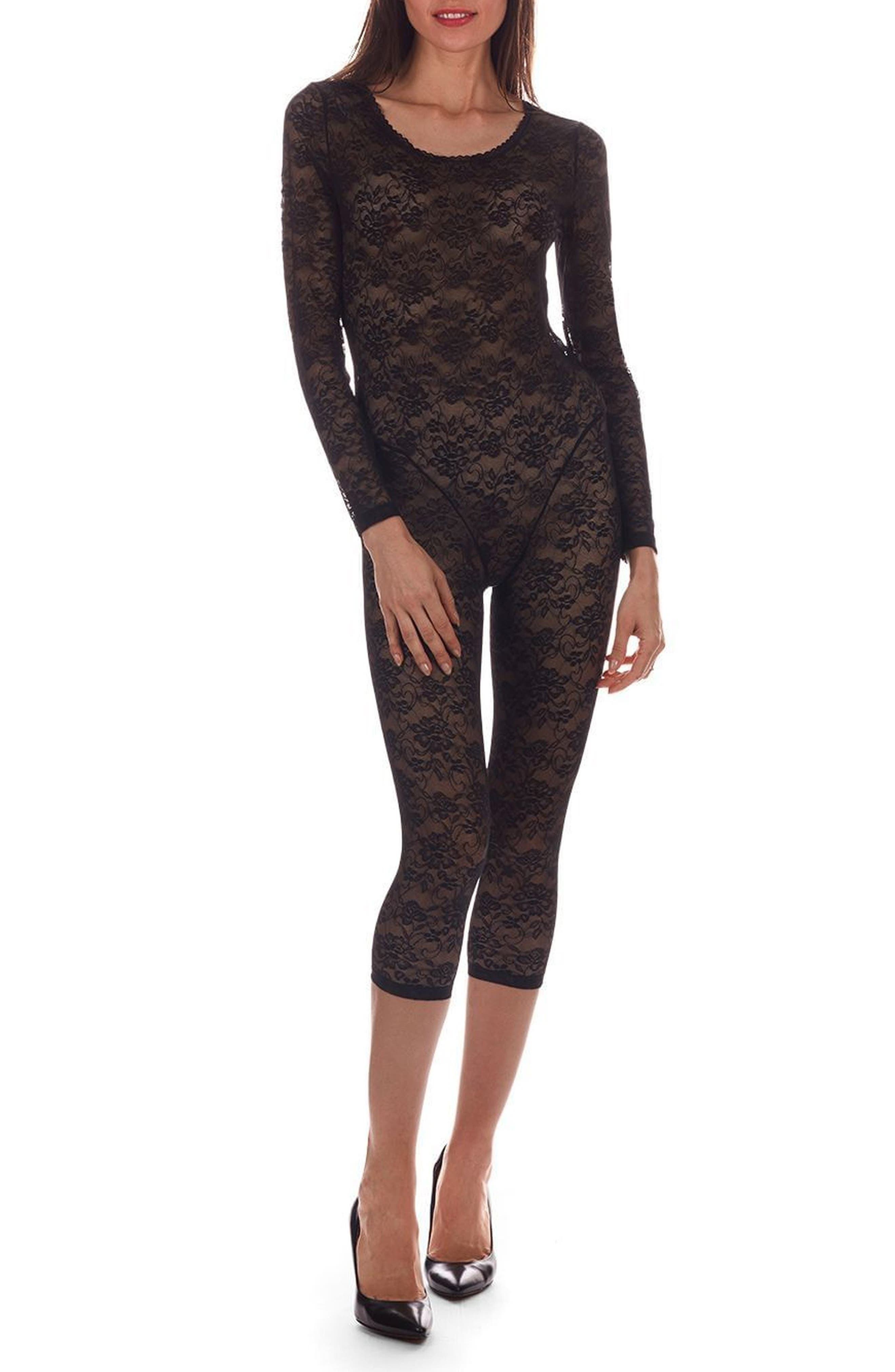 sheer lace catsuit