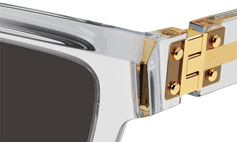 Shop Bottega Veneta 49mm Rectangular Sunglasses In Crystal