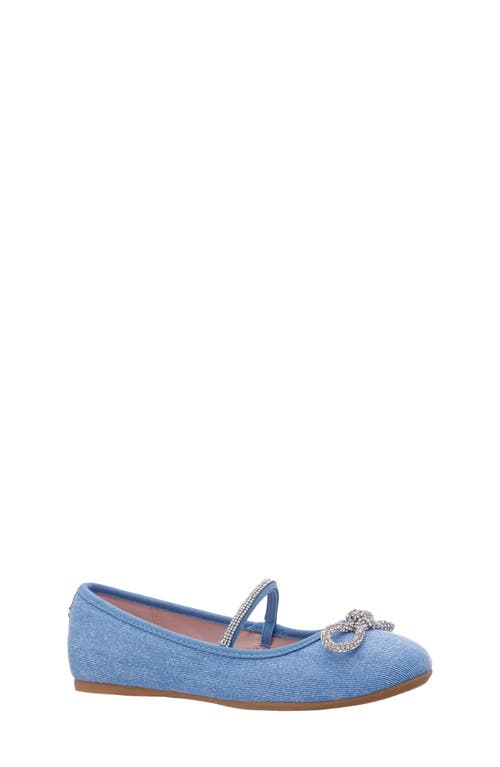 Shop Nina Kids' Kendalla Ballet Flat In Blue Glitter Denim