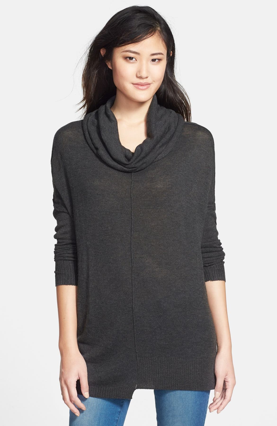 RD Style Zip Sleeve Cowl Neck Tunic Sweater | Nordstrom