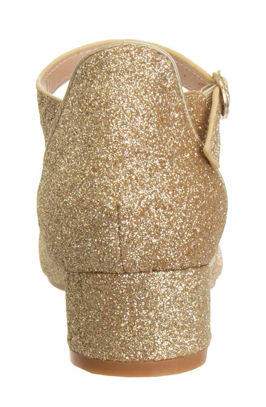 Shop Badgley Mischka Collection Kids' Glitter Pump In Light Gold