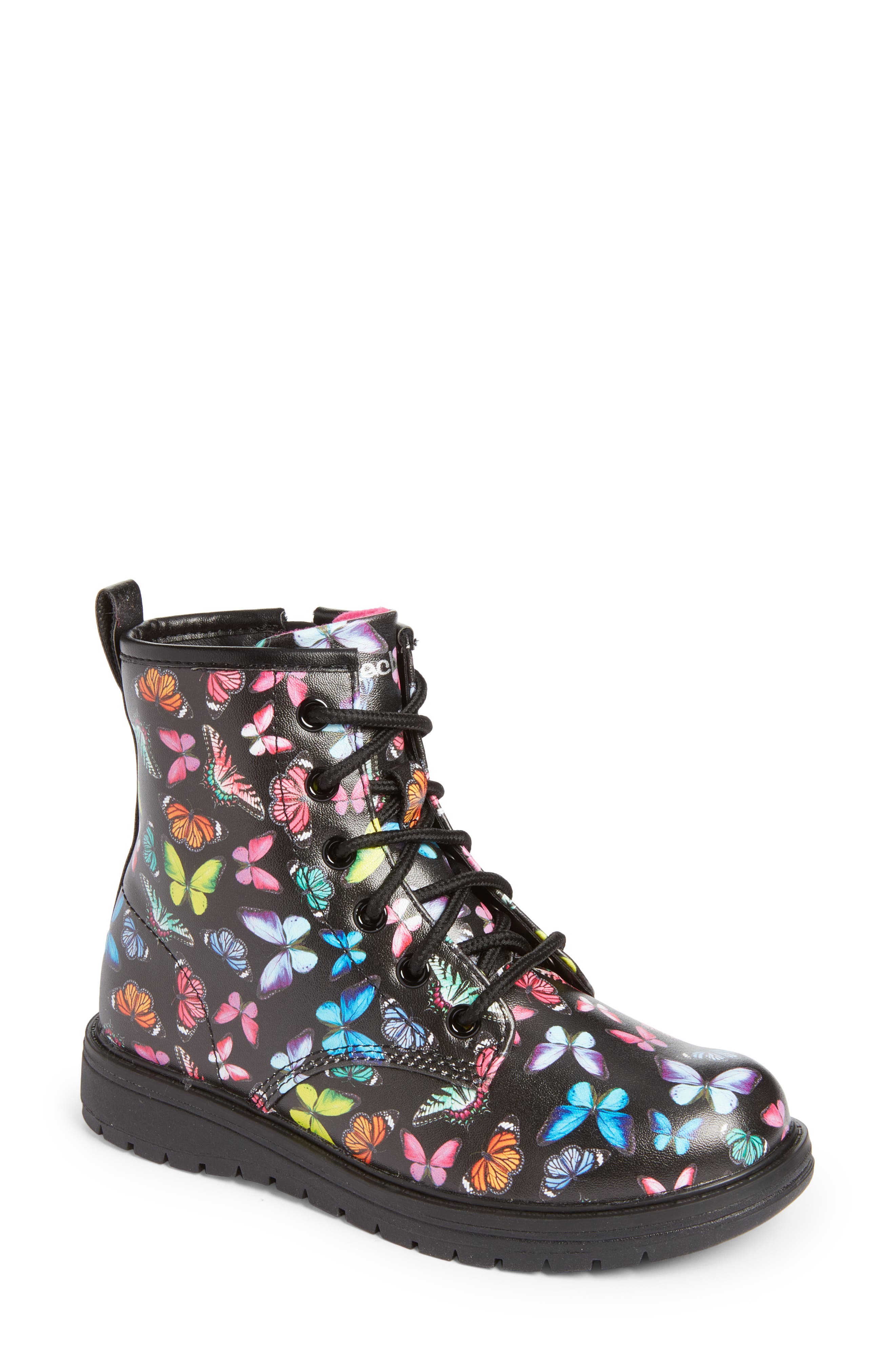 SKECHERS Kids' Gravlen Butterfly Print Boot Nordstrom